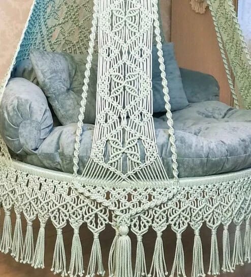 Sea Green Macrame Swing - Leechoo
